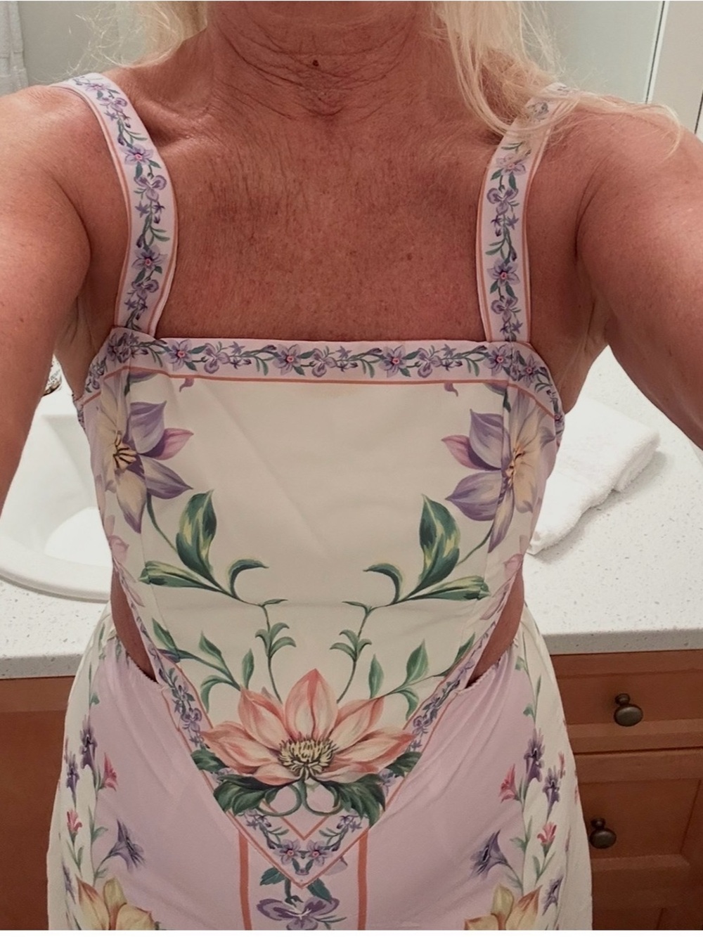 Floral Print Sleeveless Maxi Dress in Soft Purple & Cream - Fully Lined